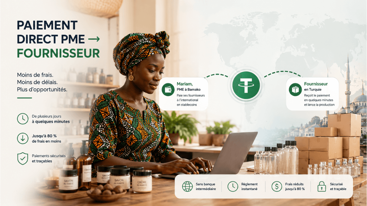 Comment une PME Ouest-Africaine paie ses fournisseurs étrangers en crypto.