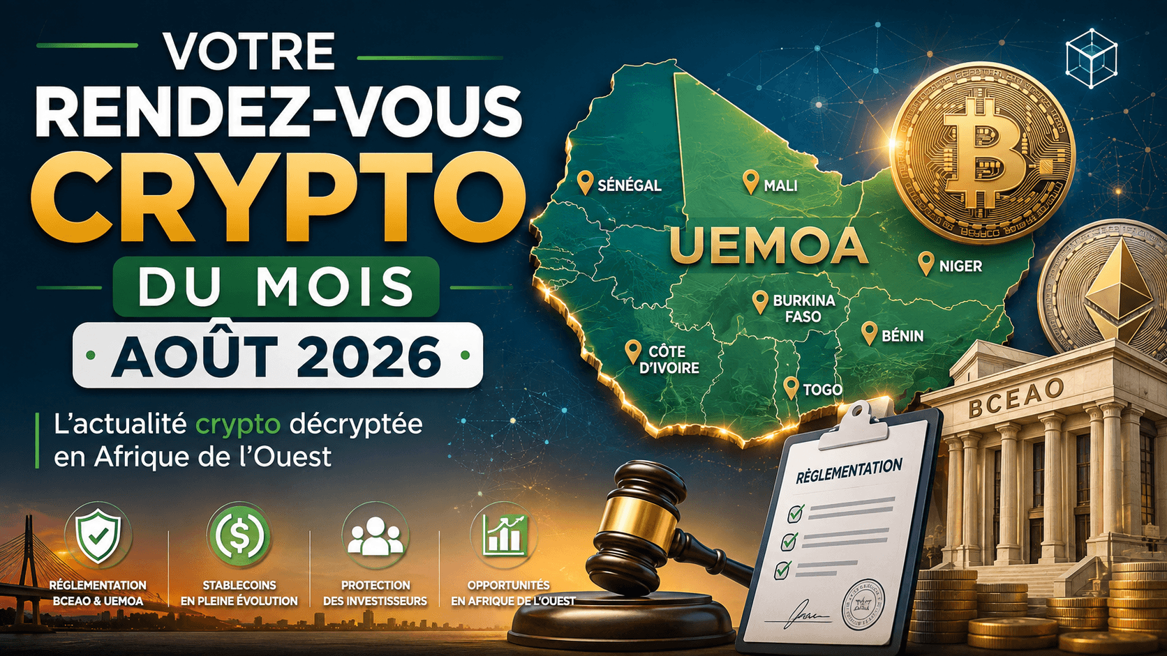 Votre rendez-vous crypto du mois (Afrique de l'Ouest) – Août 2026 : la réglementation se précise dans l'UEMOA